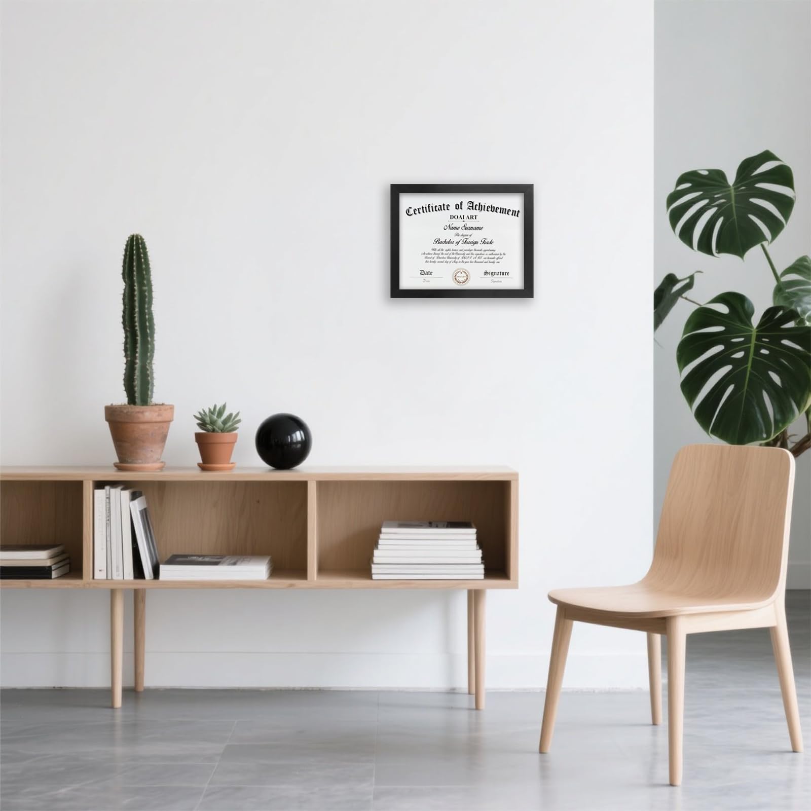 DOAI ART 8.5x11 Certificate Frame, 8.5 by 11 Picture Diploma Document Degree Frame for Wall and Tabletop, Black